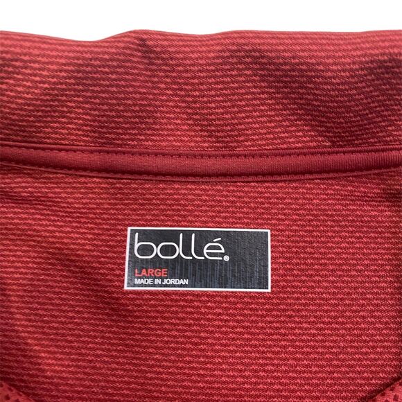 Bolle Men's Polo Shirt Red Short Sleeve Button Athletic Golf Size Large - Picture 5 of 8